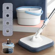 Hands-Free Rotating Mop and Bucket Set with Microfiber Pads for Wet and Dry Cleaning