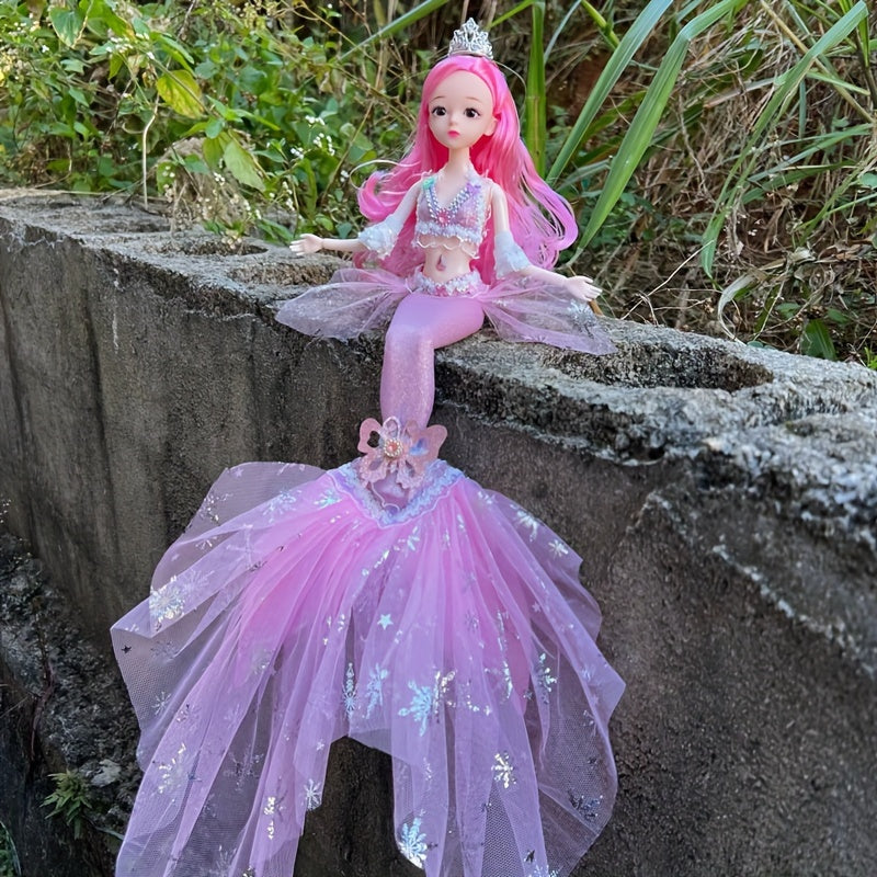 44.98cm Mermaid Doll for Girls with Realistic Eyes Movable Joints Dress-Up Accessories
