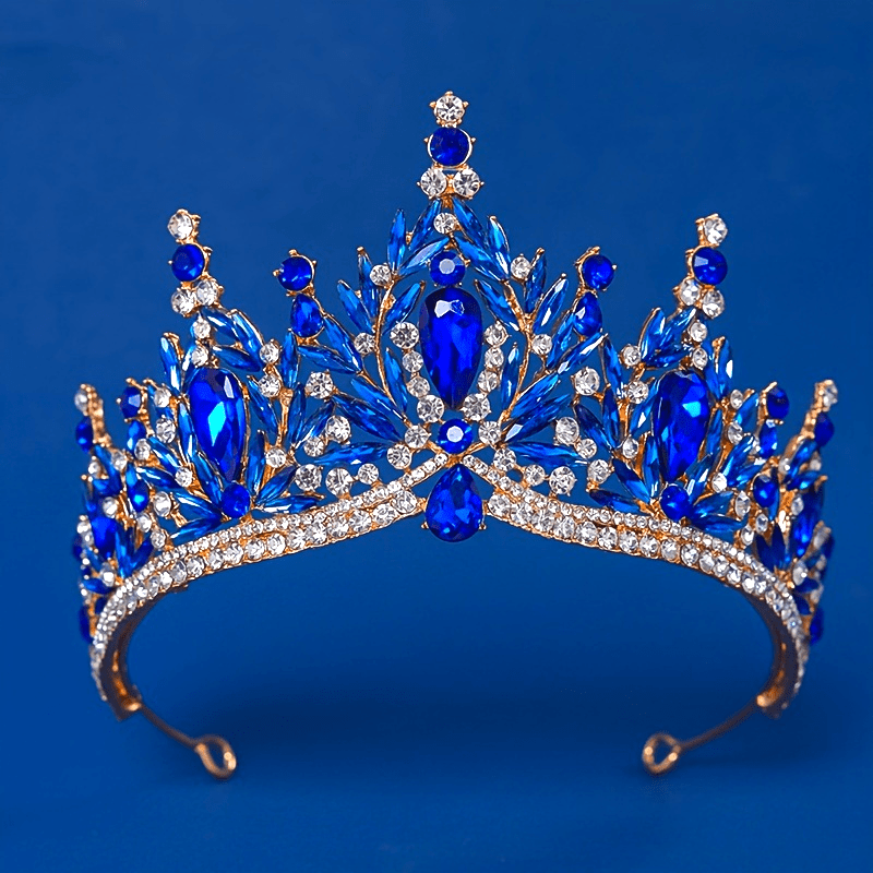 Vintage Bridal Tiara with Baroque Rhinestones Elegant Wedding Crown for Women