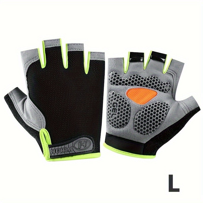 Half-Finger Breathable Polyester Fitness Gloves for Outdoor Sports Non-Slip
