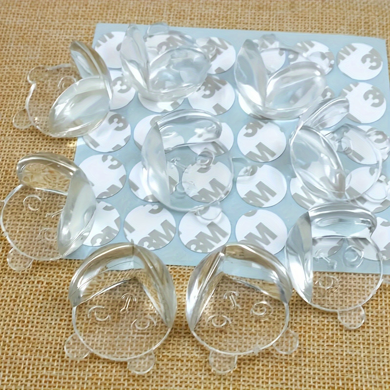 12 to 20 Pieces of Transparent Anti-Collision Corner Protectors with Bear Head Design