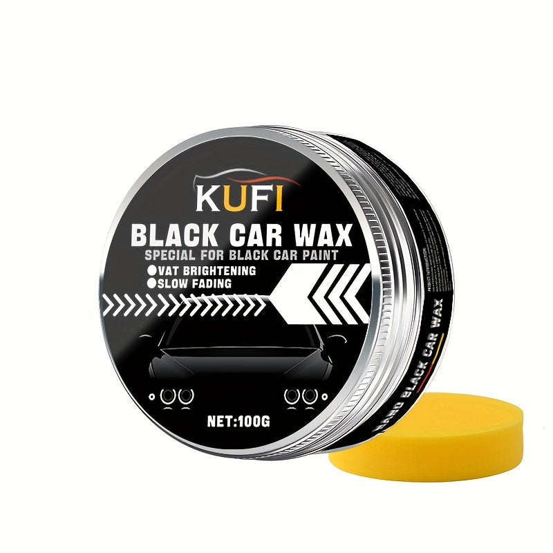 Black Car Wax Paste for Stain Removal Gloss Enhancement Waterproof Protection