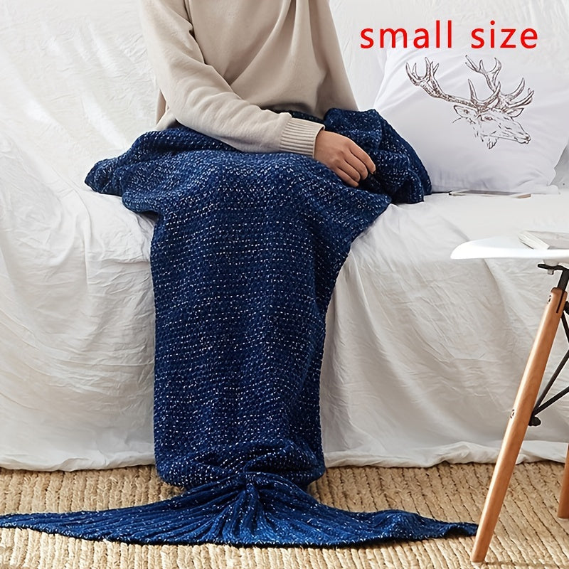 Mermaid Tail Blanket Crochet Cozy Lounge Sleep Gift for Women