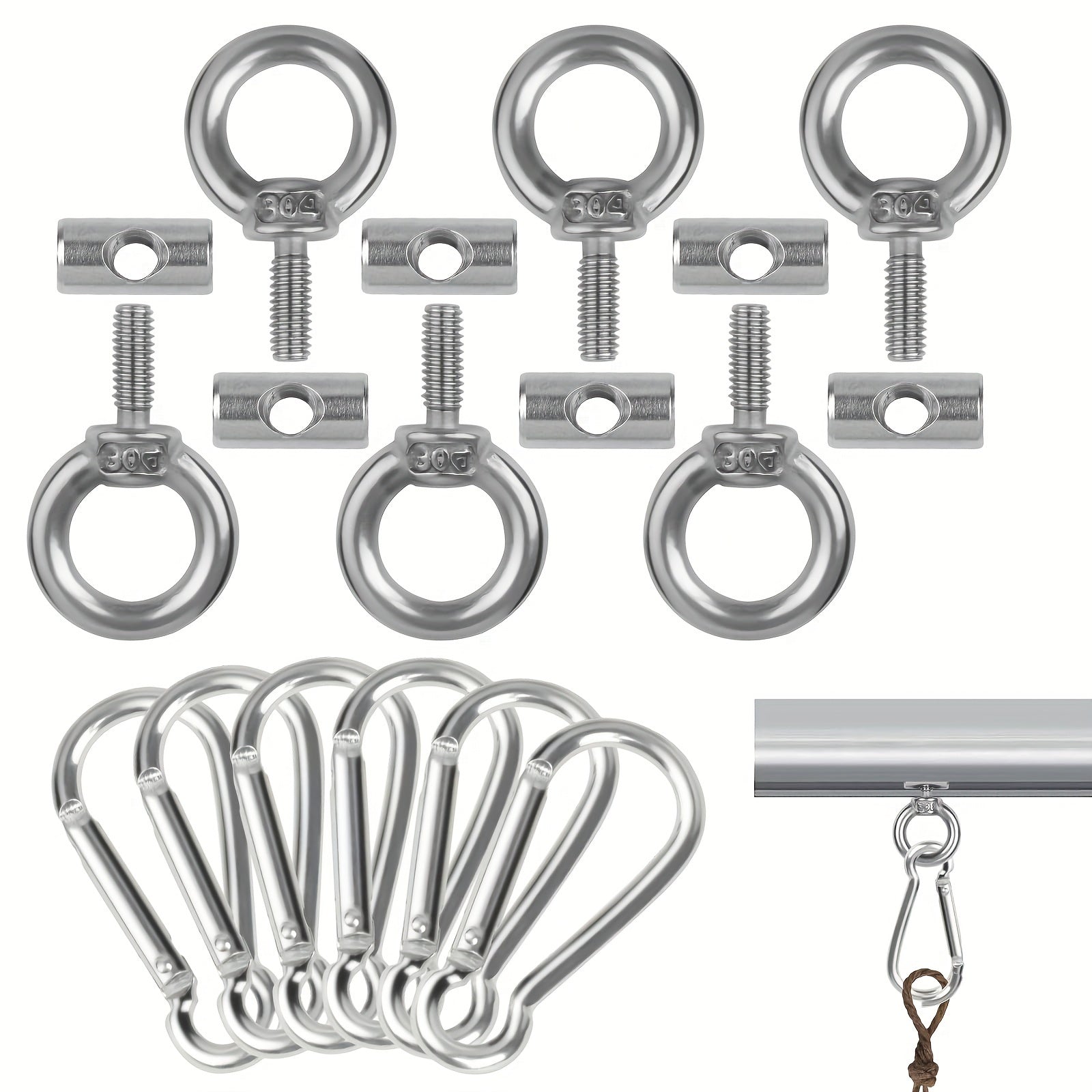 Stainless Steel Awning Rail Stoppers Set for RV Campervan Caravan Motorhome