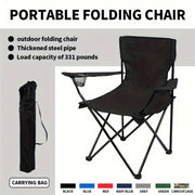 Взрослый складной уличный стул с металлическим каркасом, лакированный, портативный и прочный