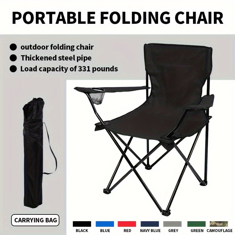 Adult Outdoor Folding Chair with Steel Frame Varnished Portable and Durable