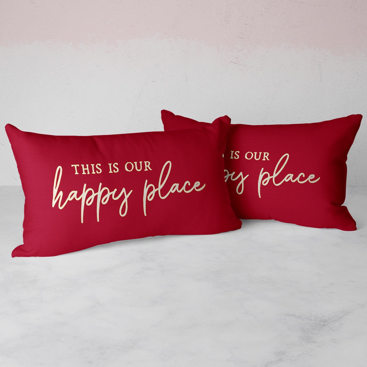 Red Christmas Decorative Pillow Covers Set 50x30cm Polyester Sofa Cushion Cases