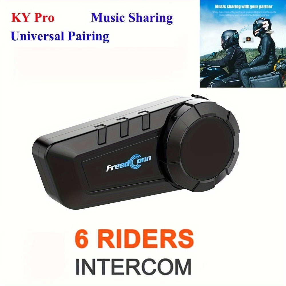 Motorcycle Intercom Headset for 6 Riders Noise Control Voice Command Walkie Talkie Compatible