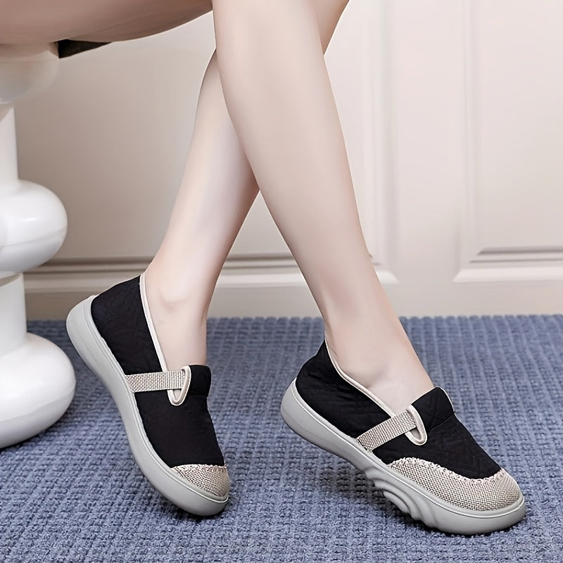 Zapatos de lona para mujer, flats ligeros de estilo slip-on para primavera y otoño