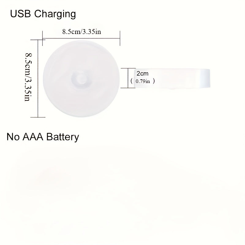 Motion-Activated LED Night Light with 8 LEDs USB Rechargeable for Stairs Closet Bedroom