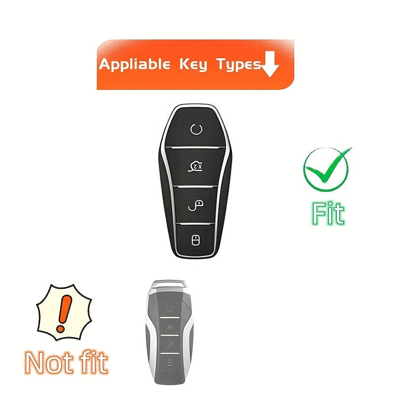 Auto Key Fob Cover Case TPU Protective Shell for EV Remote Control Blue