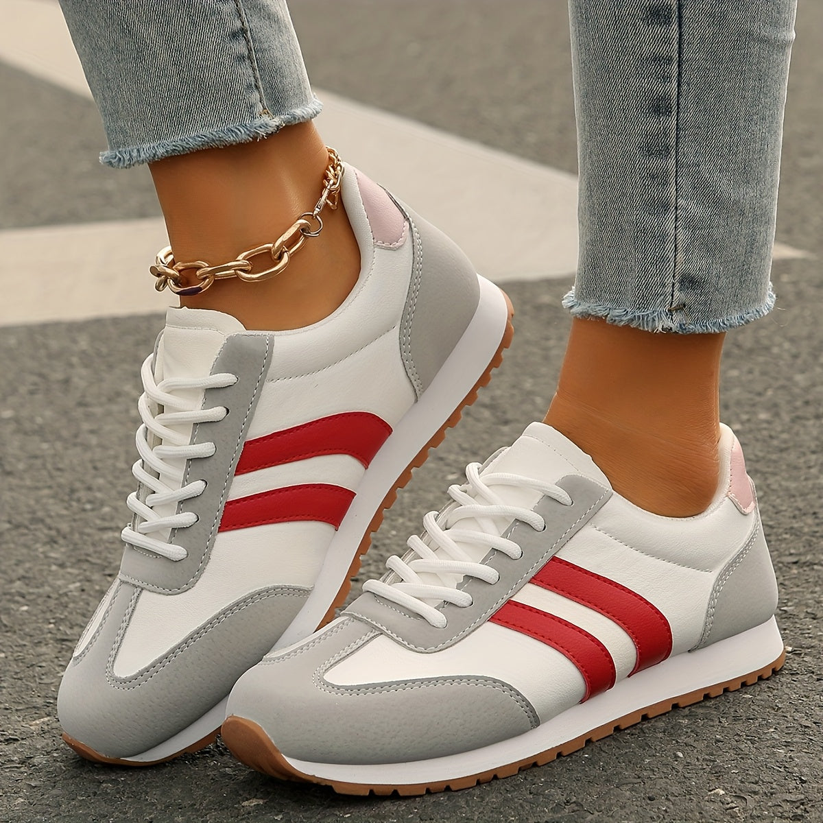Women’s Breathable Canvas Casual Sneakers Low Top Lace-Up Walking Shoes