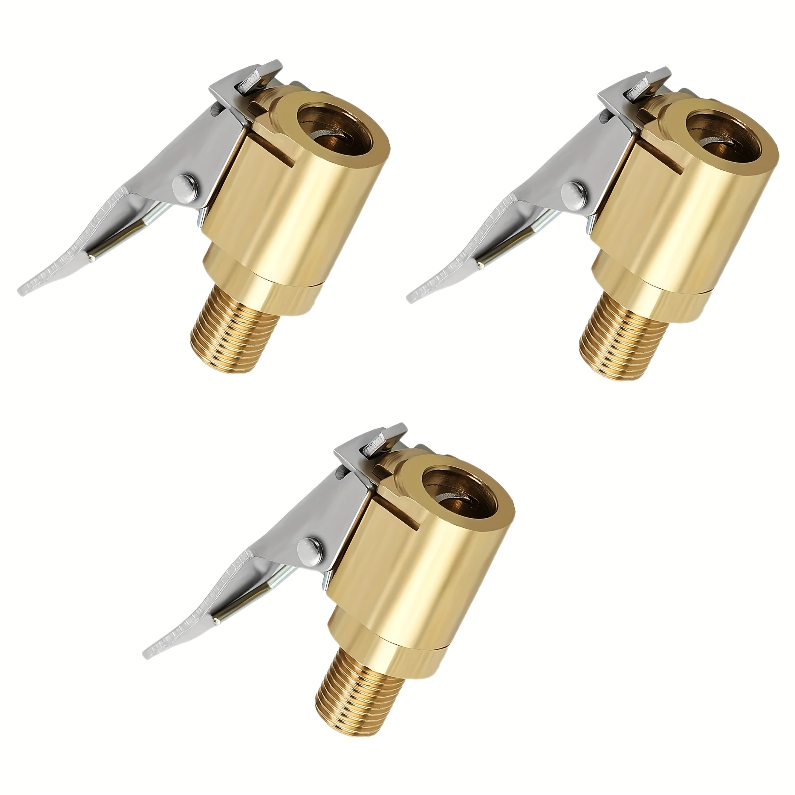 Brass Tire Air Chuck with Clip Adapter for Vehicle Inflator Pump