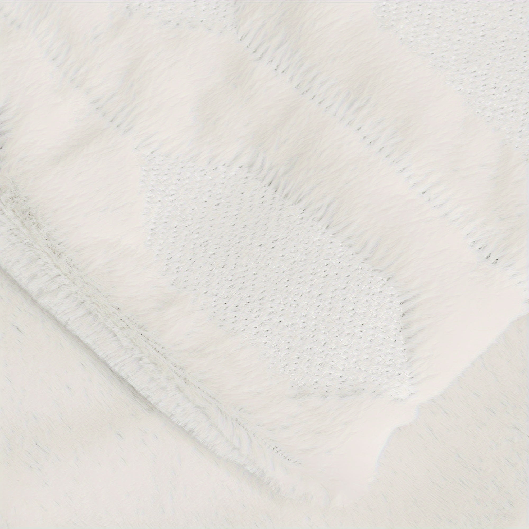 Soft Faux Fur Pillow Cover with Tatami Embroidery for Sofa Couch Bedroom Decor