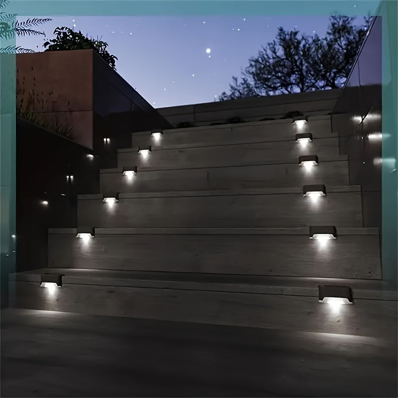 Pack de 8 luces solares para exteriores para escaleras, cercas, patios, jardines y caminos, impermeables