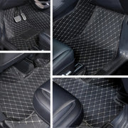 3-Piece Faux Leather Non-Slip Car Floor Mat Set Waterproof Full Coverage