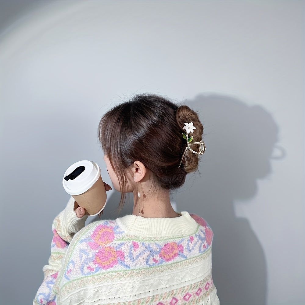 Девочки Металлическая Лилия Цветок Заколка для волос Романтический аксессуар для волос Элегантная заколка