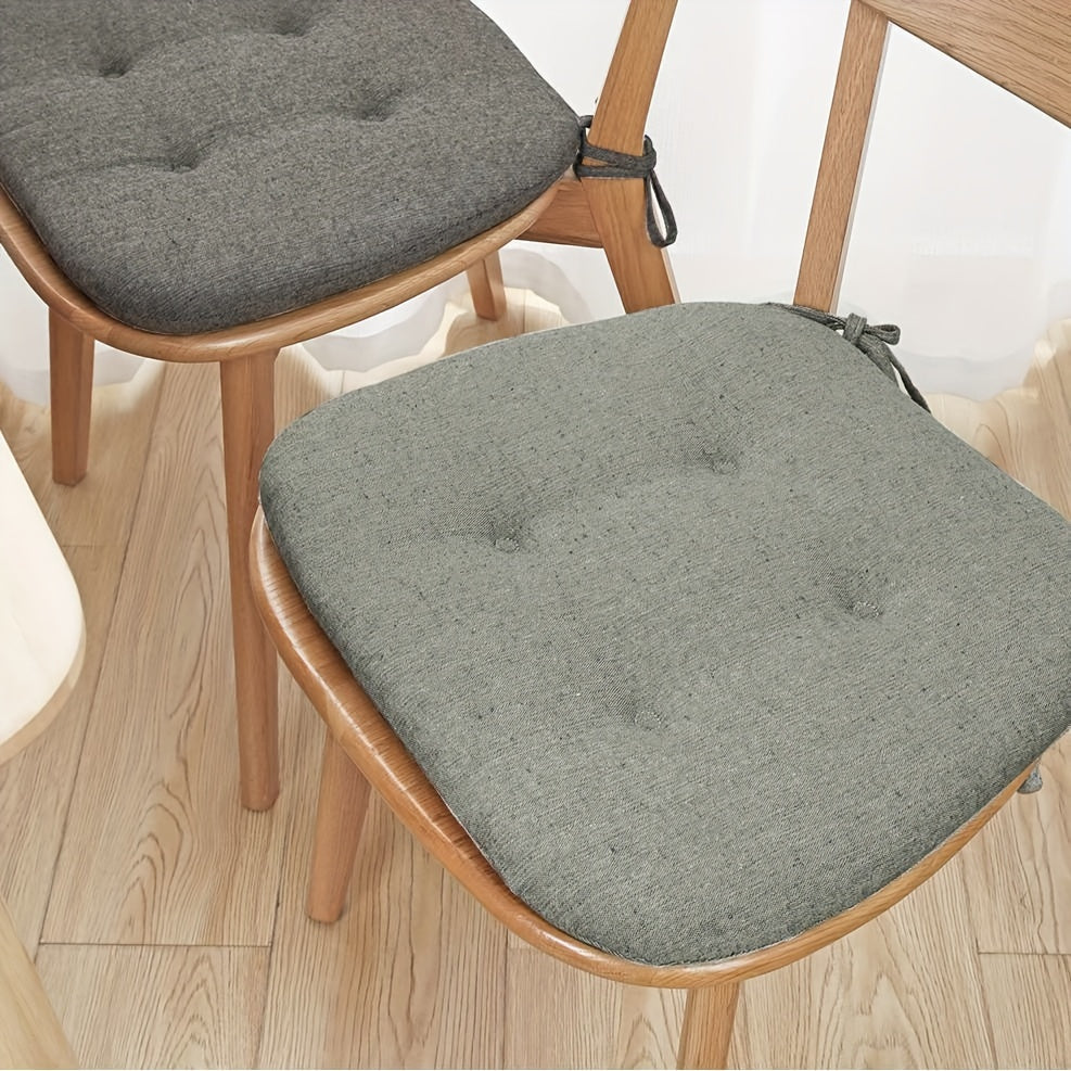 Solid Color Chair Cushion with Anti-slip and Anti-fouling Features for Home Dining