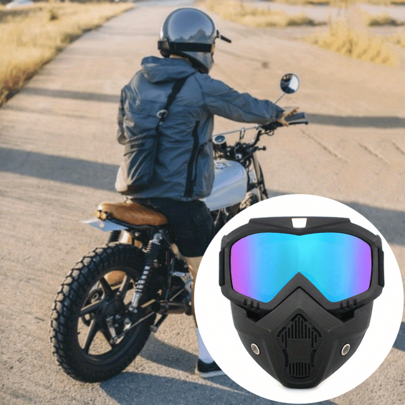 Máscara facial transparente de alta definición, antiniebla, a prueba de viento y transpirable para montar en motocicleta
