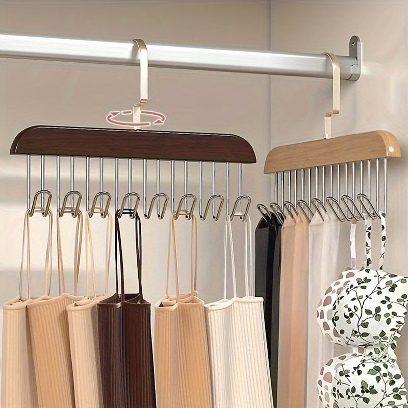 Wooden Closet Organizer Rack for Belts Ties Scarves Bras and Accessories Storage Solution
