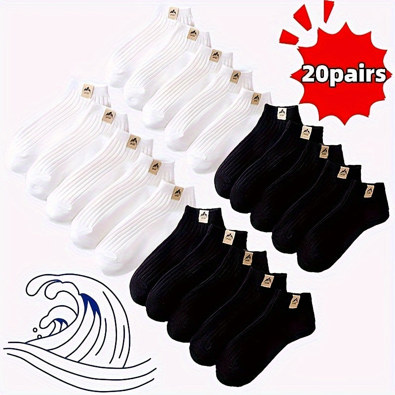 10/20/30 шт дышащих носков для щиколотки с ярким блоковым дизайном для повседневной носки