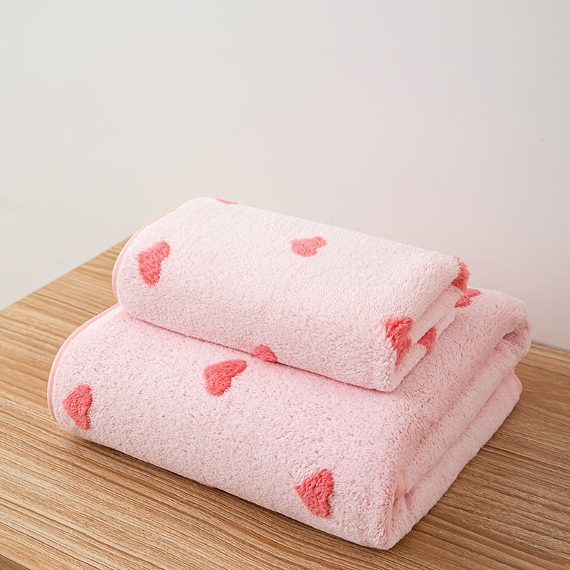 Poliester jakard yurak shaklidagi sochiq to'plami, 320GSM, Sevgi kuni va juftlik hammomida yil davomida foydalanish uchun mukammal.