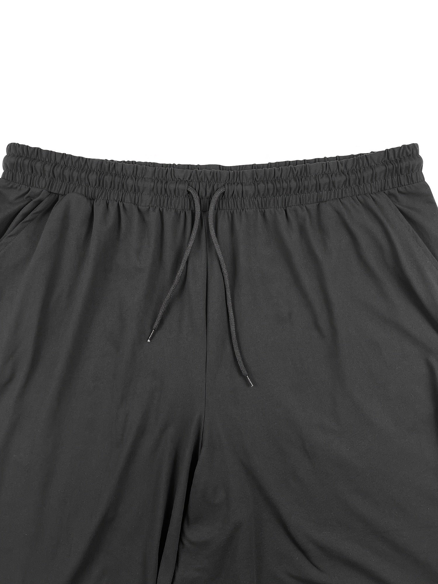 Plus Size Solid Color Pants Casual Drawstring Waist with Pockets Women