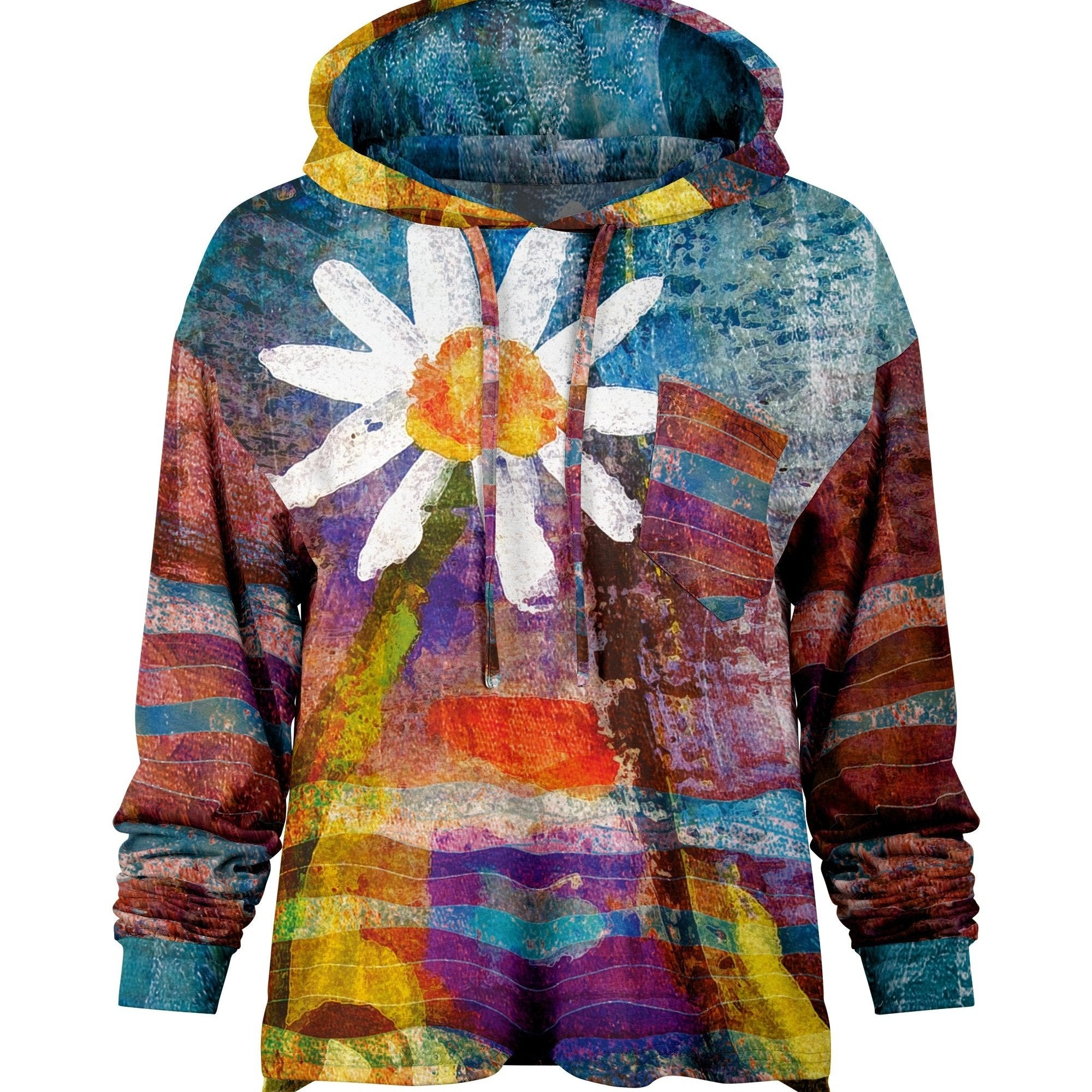 Толстовка с цветочным принтом и регулируемым капюшоном для полных женщин, длинные рукава, осень-зима