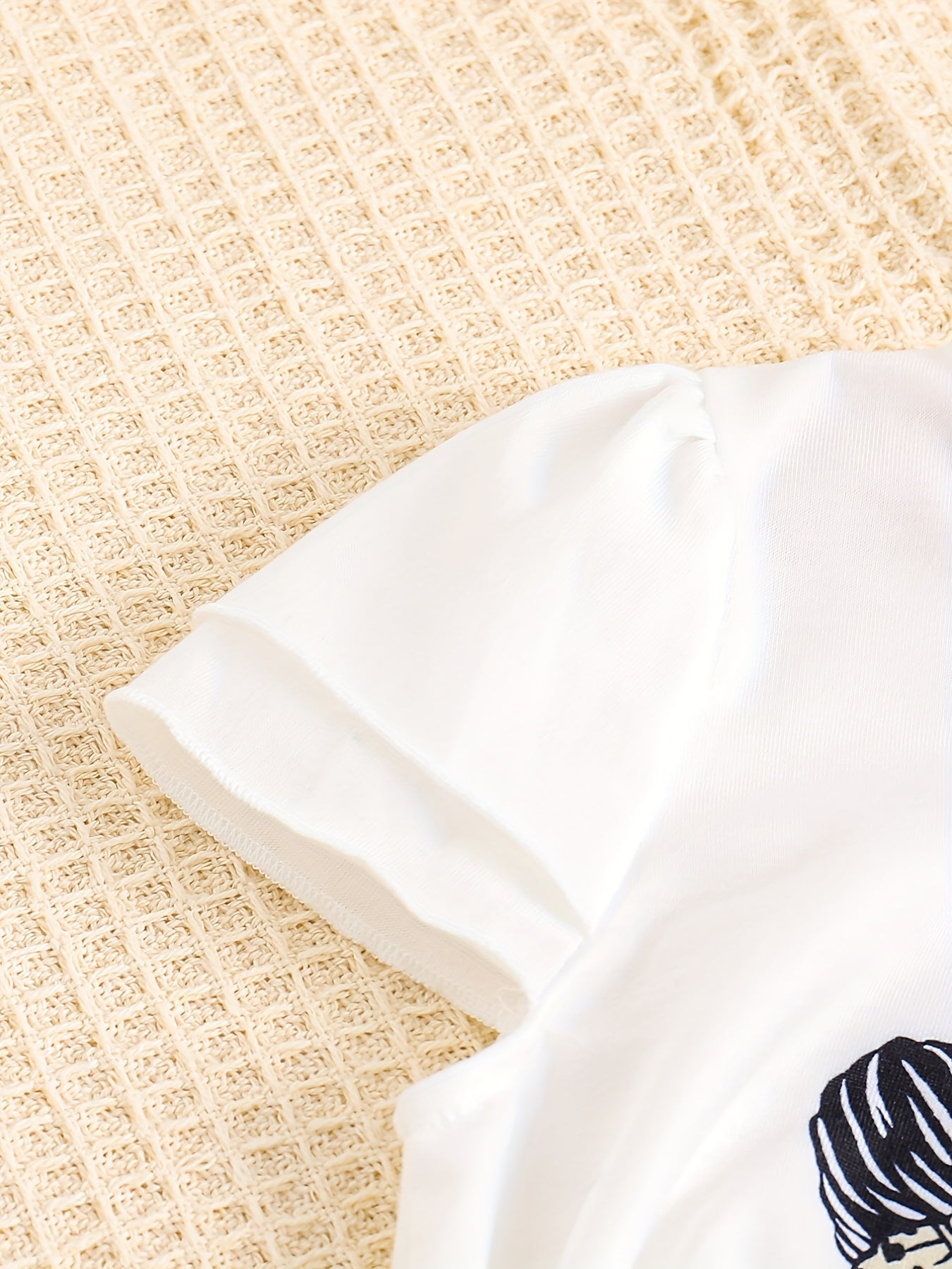 Conjunto de verano de 2 piezas para niñas, camiseta con estampado de dibujos animados y pantalones de lunares, conjunto casual