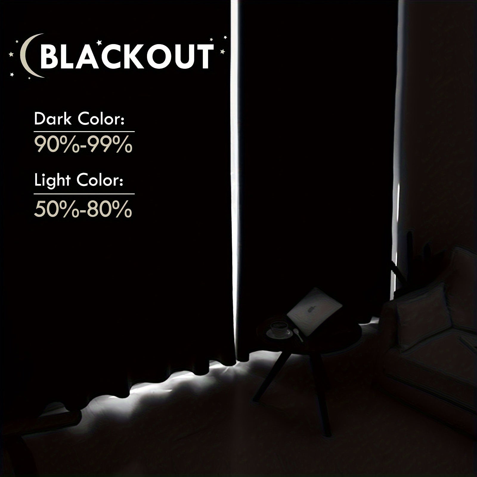 Blackout Curtains with Rod Pocket for Bedroom and Living Room Darkening UV Blocker