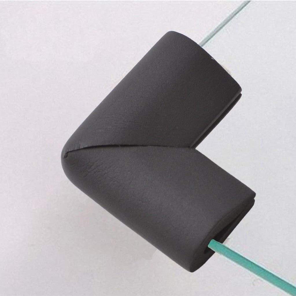 Pack of 16 Black Silicone Corner Protectors for Glass and Furniture