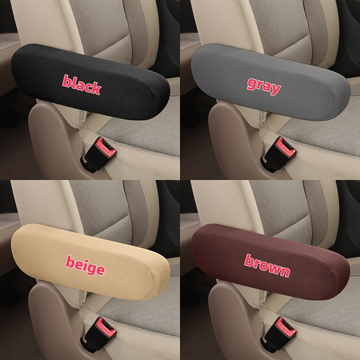 4-Pack Elastic Car Armrest Covers Universal Fit Washable Polyester Seat Protectors