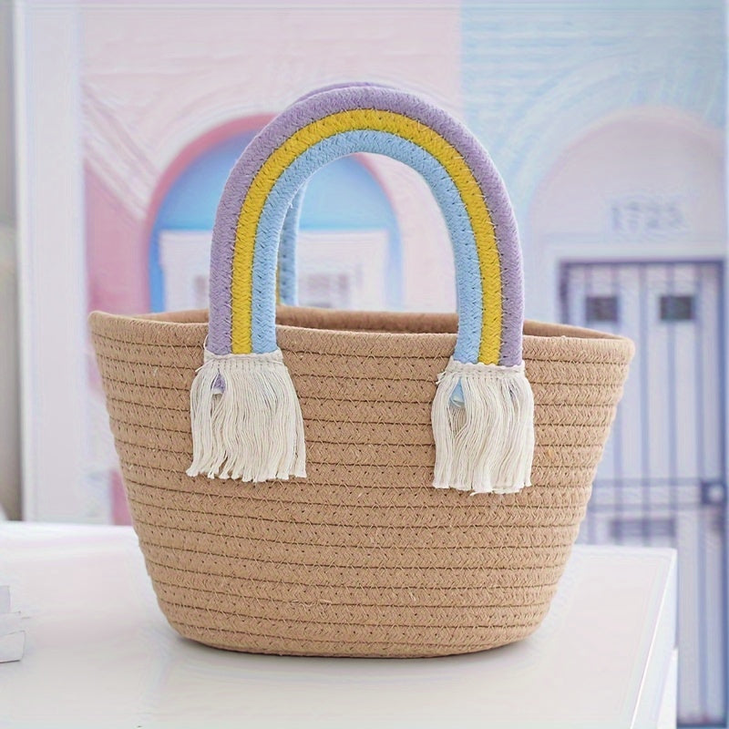 Вязаная подарочная сумка из хлопковой нити - идеально подходит для подарков на Рождество, Хэллоуин, День благодарения, Новый год и День святого Валентина.