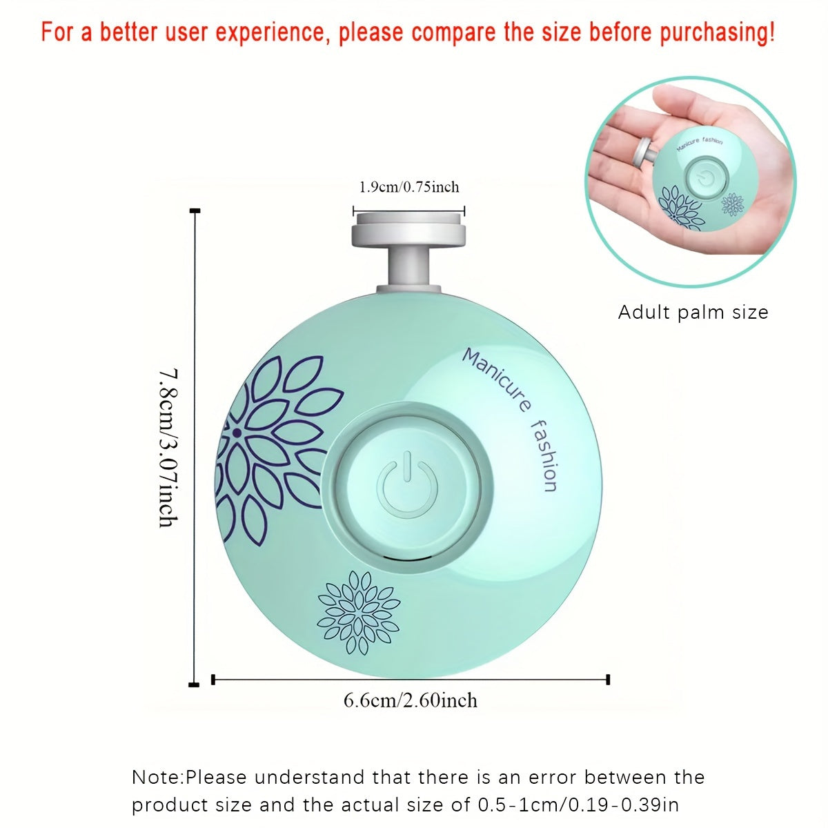 Kids and Teens Nail Care Kit Portable Electric Manicure Set Green