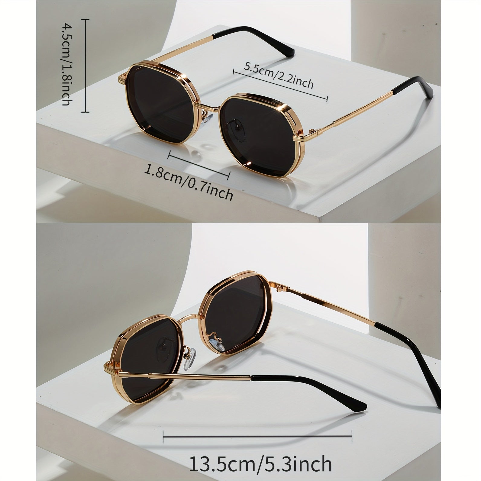 Vintage Steampunk Small Square Metal Frame Glasses for Men and Women Outdoor Activities