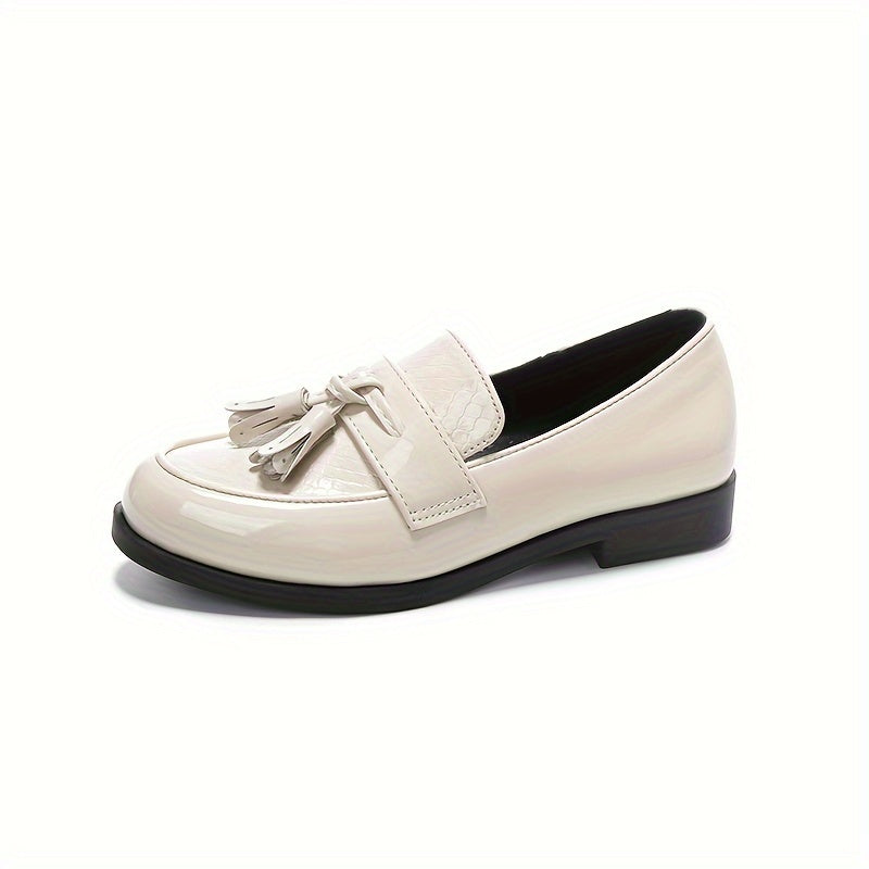 Mocasines casuals negros para hombre con suela de TPR antideslizante y detalle de borla