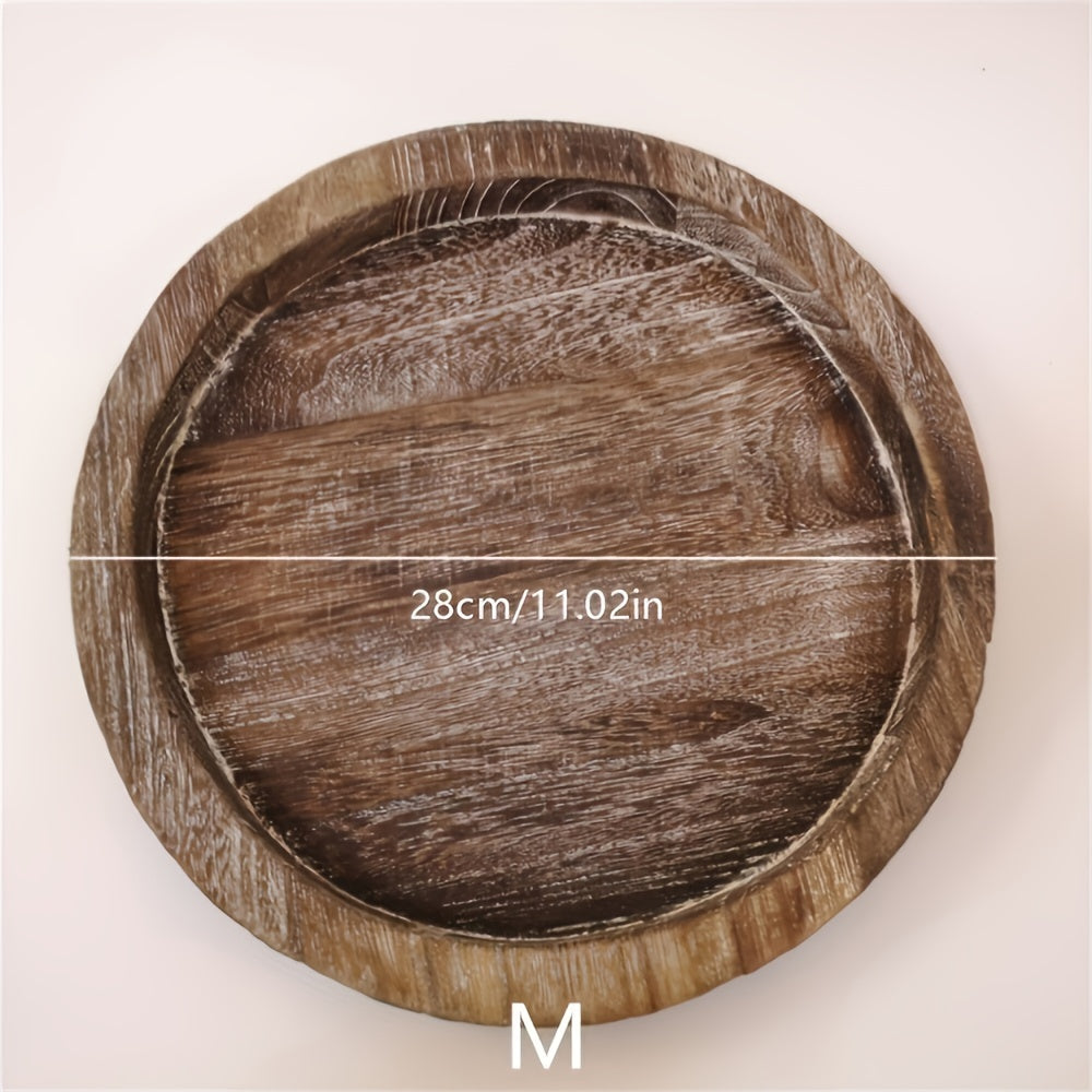 Small Wooden Candle Tray for Farmhouse Table Centerpiece and Halloween Decor