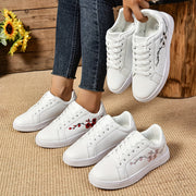 Zapatillas femeninas con bordado floral, ligeras, para todas las estaciones, de caña baja