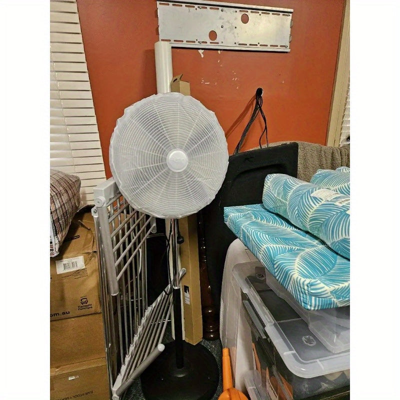 Modern Pleated Electric Fan Dust Cover White All-Season Dust Protection for Home and Office