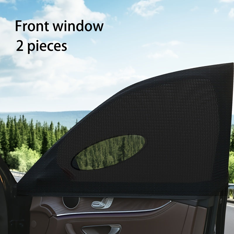 Black Sunshade for Car Windows Elastic Thermal Insulation UV Protectant