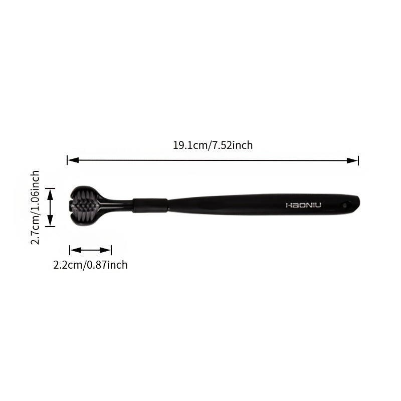 Unisex Adult Compact 3-Sided Toothbrush with Microfiber Bristles for Deep Cleaning