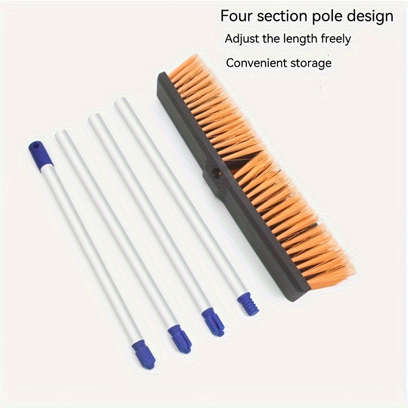18-Inch Wide Angle Push Broom with Adjustable Handle for Multi-Surface Cleaning