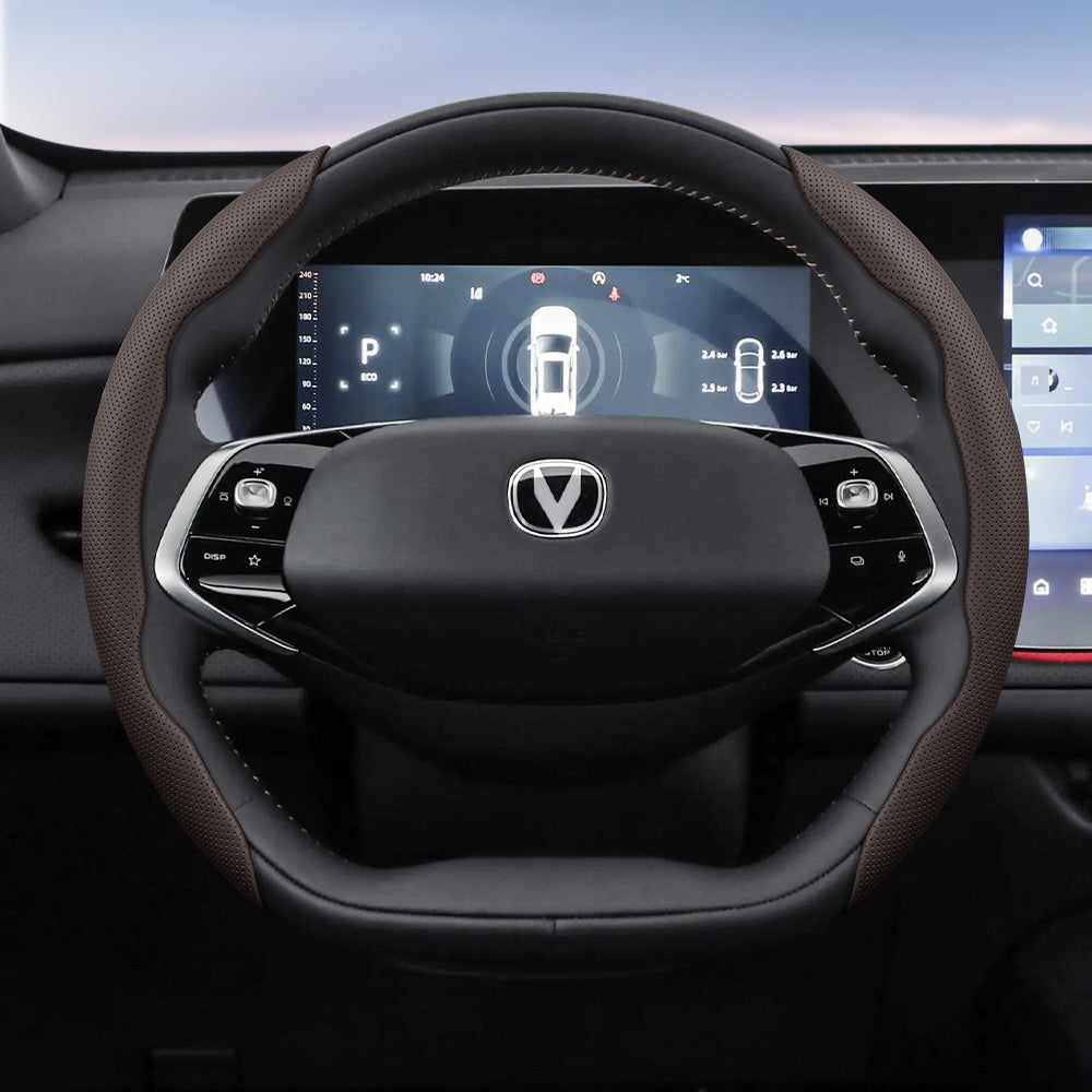 Universal Breathable Faux Leather Steering Wheel Cover Non-Slip Durable For All Seasons