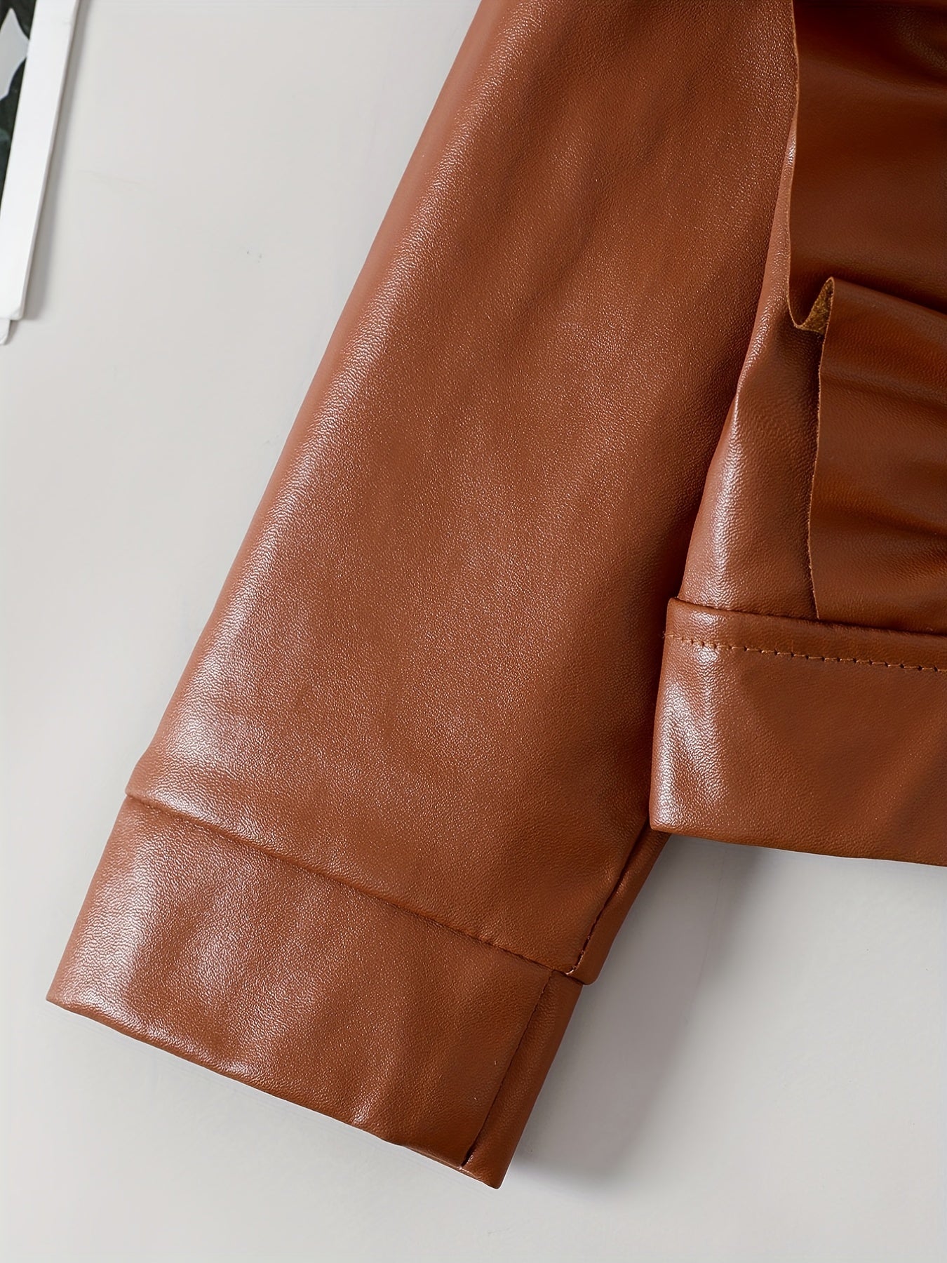 Girls' Brown Boho Chic Jacket with Ruffled Collar Long Sleeves Zipper and Button Closure for Kids