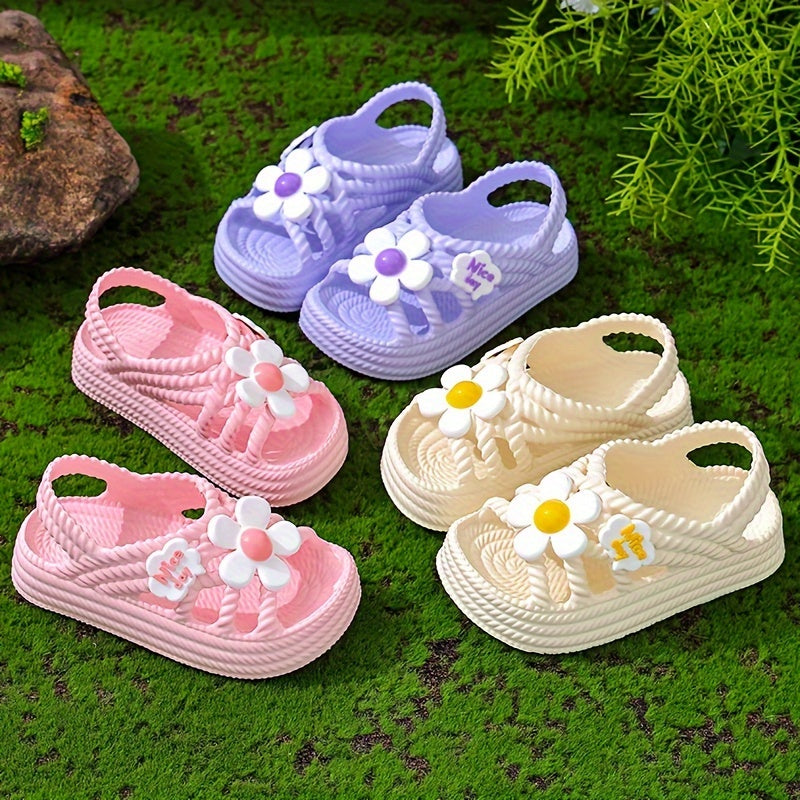 Girls' EVA Flower Princess Shoes Low Top Slip-On for Beach and Casual Wear