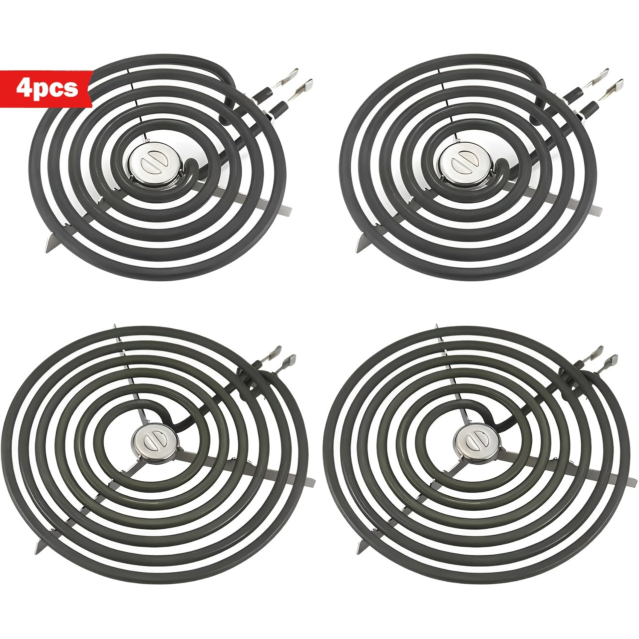 4pcs Stove Burner Replacement Kit 2 WB30M1 15.24cm 2 WB30M2 20.32cm Durable Metal