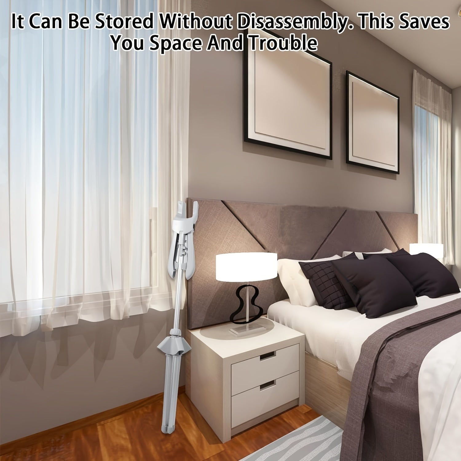 Soporte para tabla de planchar plegable con altura ajustable, estructura de aluminio ligera