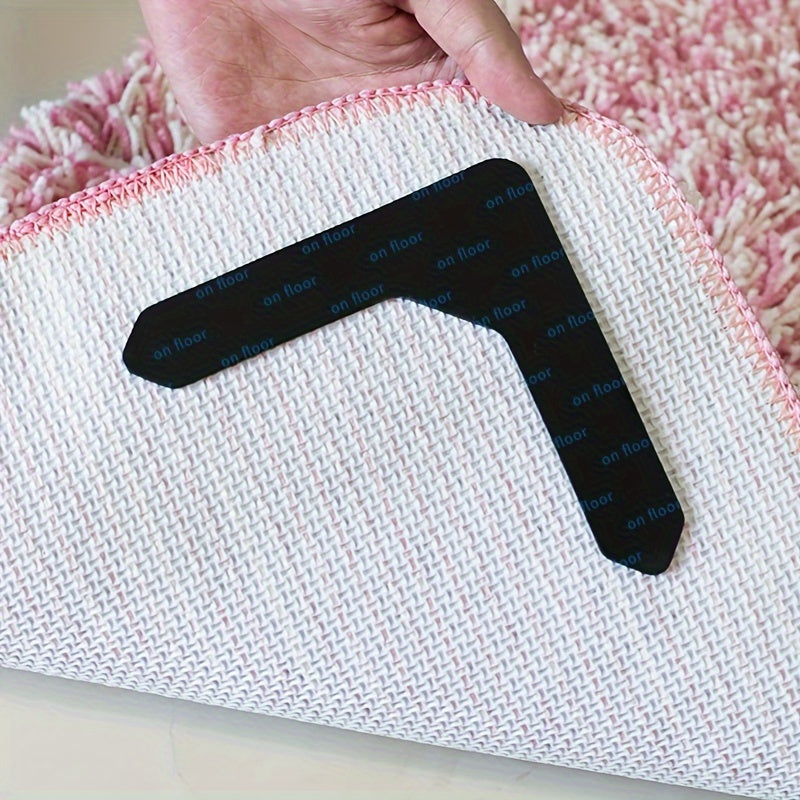 Комплект из 4 нескользящих зажима для ковров и деревянных полов, легко устанавливается