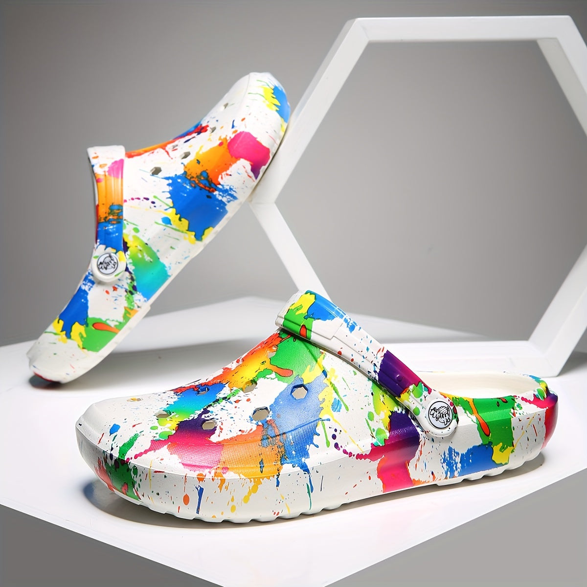 Women's Tie Dye Garden Clogs Light Weight Soft Sole Slip On Shoes