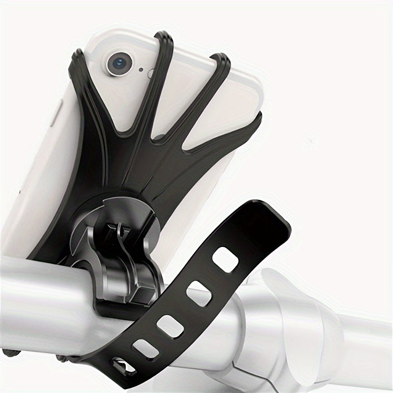 Silicone Handlebar Phone Mount with 360° Rotation for Bikes and Strollers